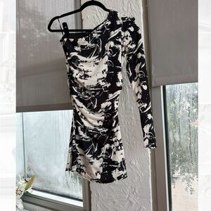 NEW with tags! Abstract print one arm mini dress